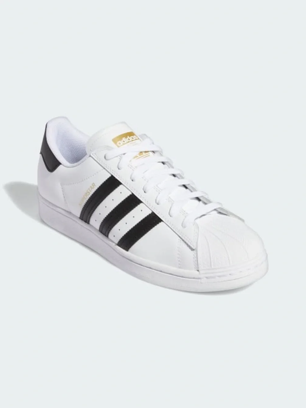 adidas Men’s White Superstar ADV Shoes with Black Stripes